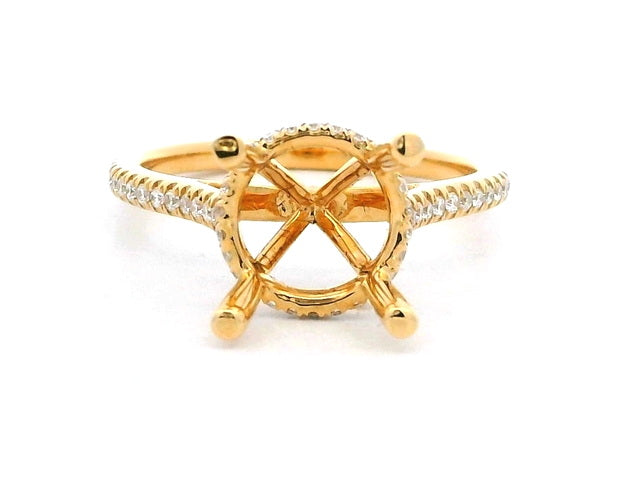 18KT Hidden Halo Engagement Mount