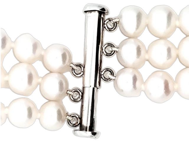 Triple Strand Pearl Bracelet