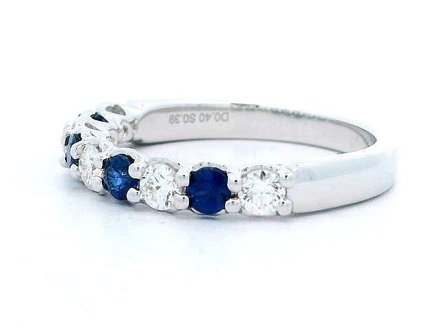 Blue Sapphire & Diamond Band