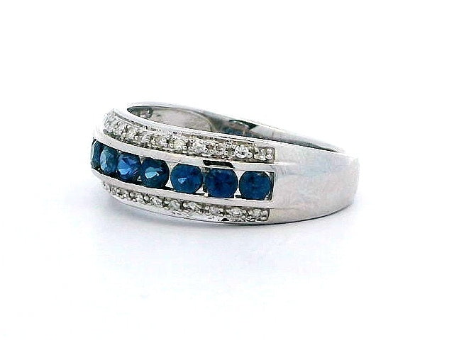 Blue Sapphire & Diamond Ring