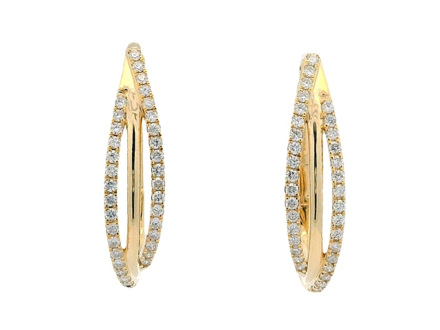 14KT Diamond Hoop Earrings