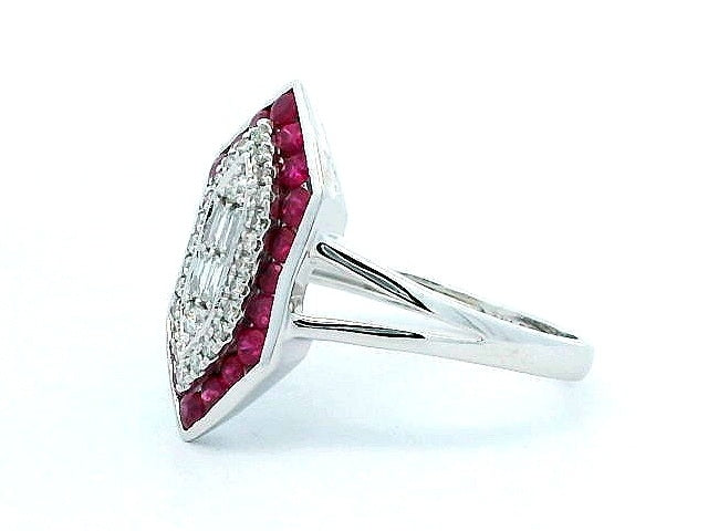 Ruby & Diamond Art Deco Ring