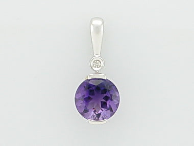 Amethyst & Diamond Pendant