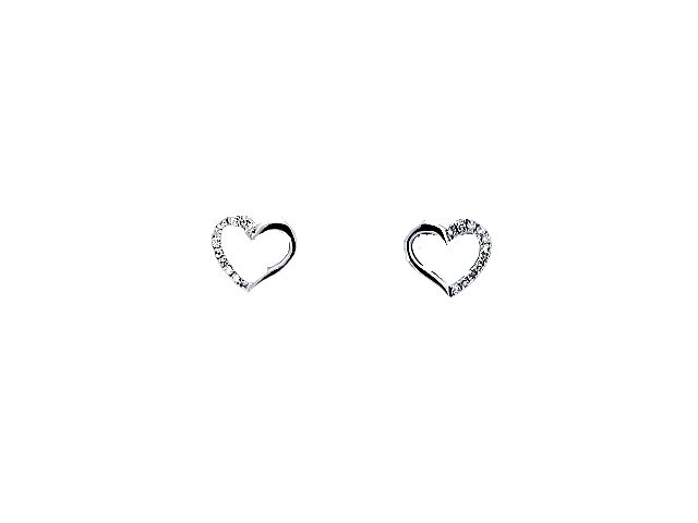 14KT Diamond Heart Earrings