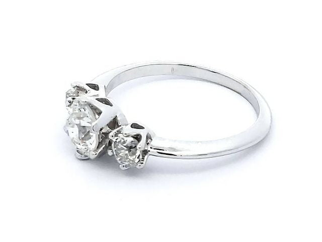 1.29 ctw Old Mine Cut Trinity ring