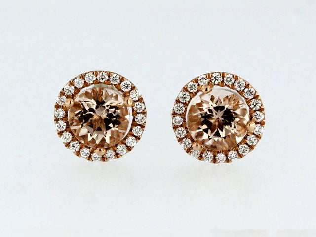 Morganite & Diamond Earrings