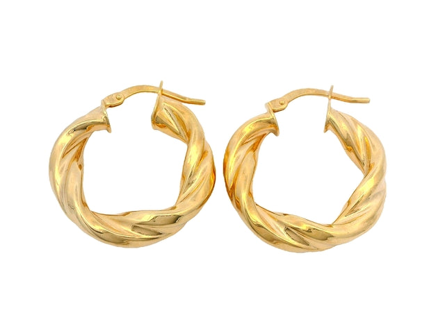 10KT Textured Hoops