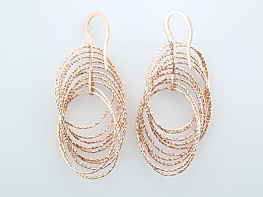 Pink Multi-oval Dangle Earrings