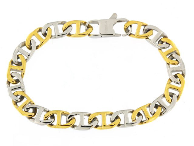 Two Tone Steel Marine Link Bracelet