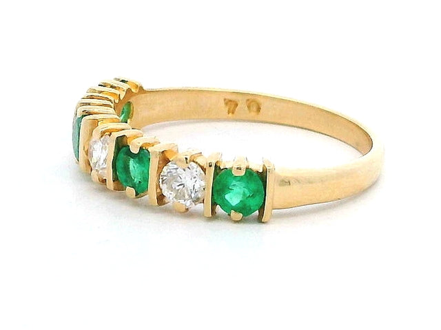 14KT Emerald & Diamond Band