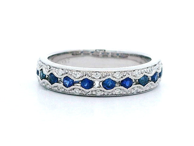 14KT Sapphire & Diamond Band