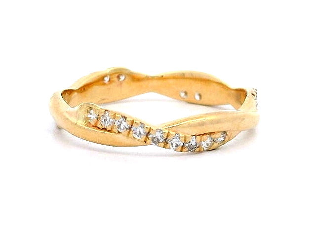 14KT Eternity Twist Diamond Band