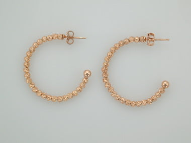 Faceted Bead Hoop Earrings