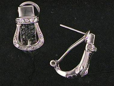 Blk Wht Buckle Earrings