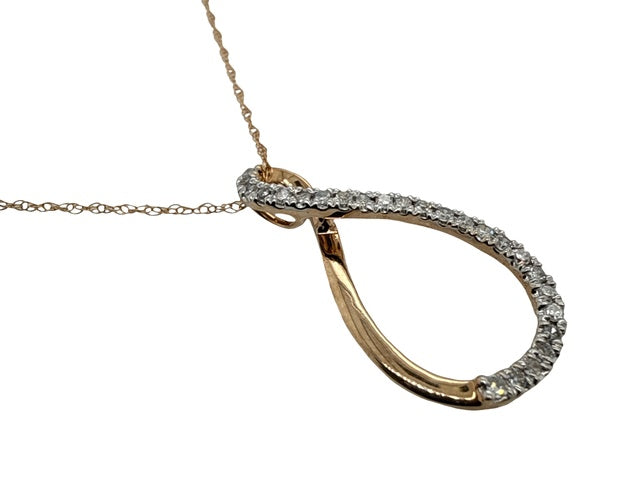 10K Yellow Gold Chain with gold and natural diamond pendant