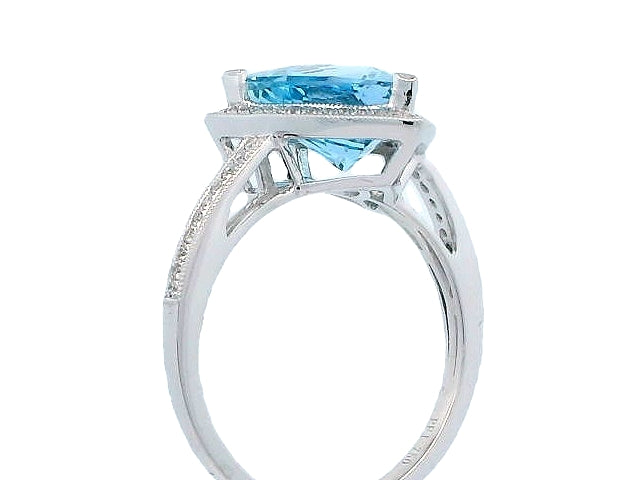 Trillian Aqua and Diamond Ring