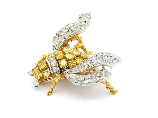 18KT Diamond Bee Brooch