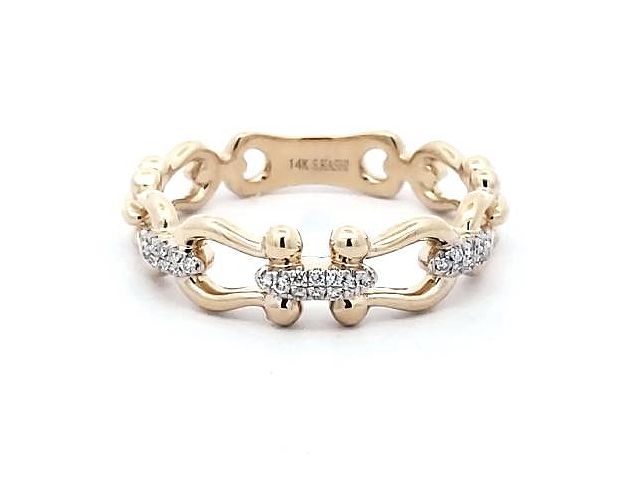 14KT Diamond Set Snaffle Bit Ring