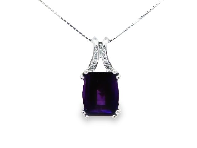 Amethyst and Diamond Pendant