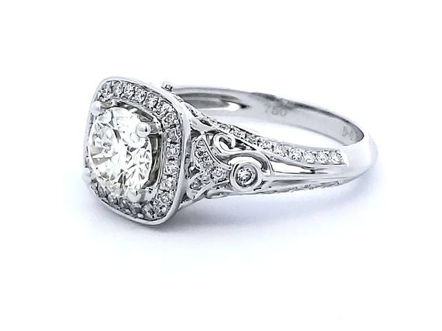 1.45 ctw Diamond Halo Engagement Ring