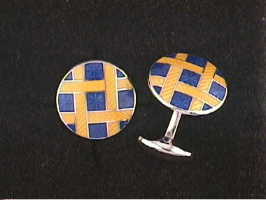 Yellow And Blue Cufflinks