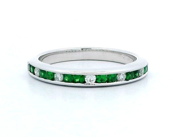 Tsavorite Garnet & Diamond Band