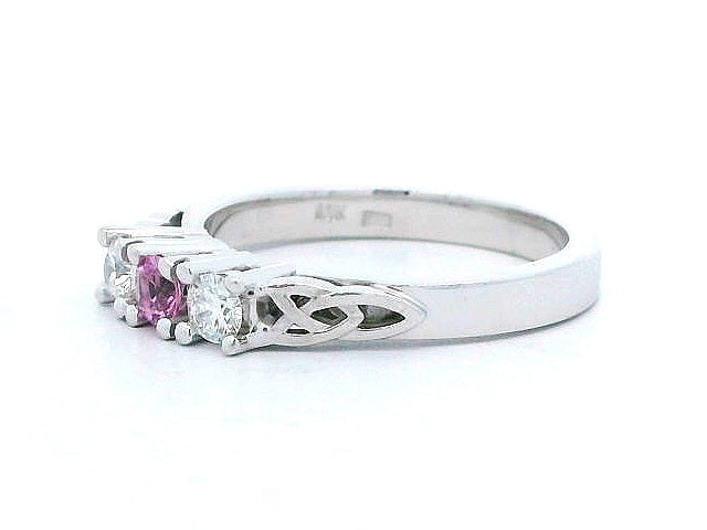 Pink Sapphire & Diamond Ring
