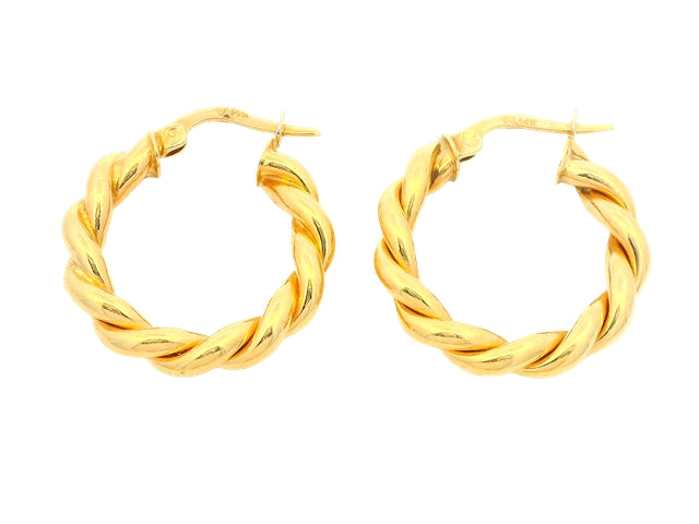 14KT Yellow Gold Woven Hoops
