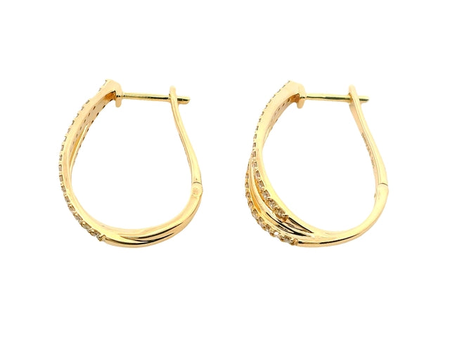 14KT Diamond Hoop Earrings