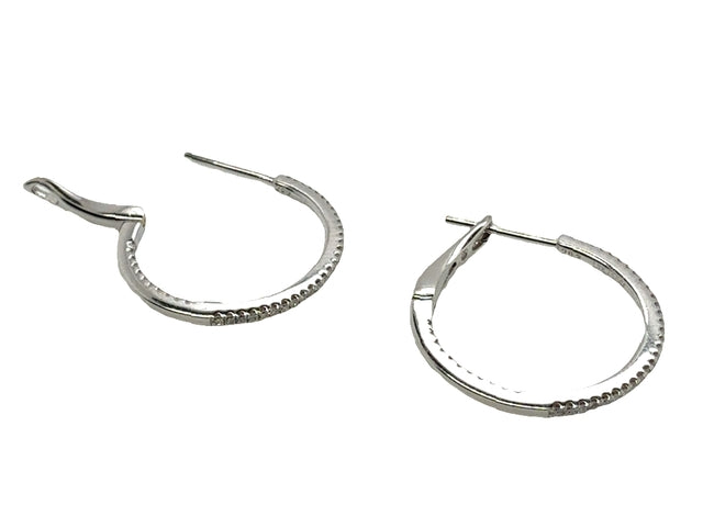 18k White Gold French Back Earrings