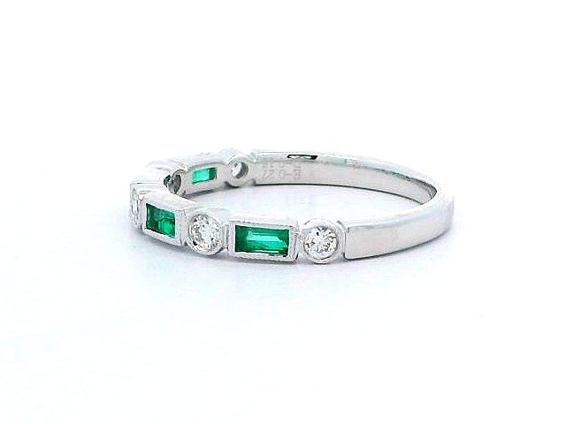 Emerald Baguette & Diamond Band
