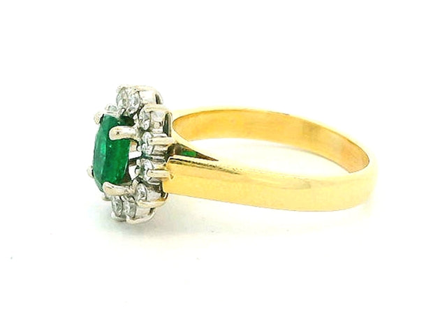 18KT Emerald and Diamond Ring