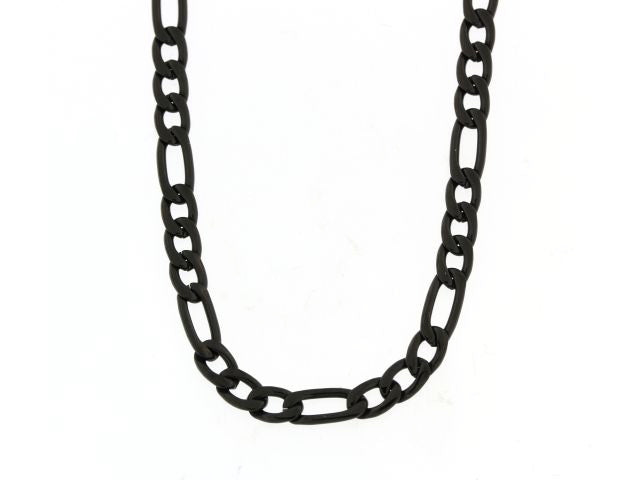 Black Steel Figaro Chain