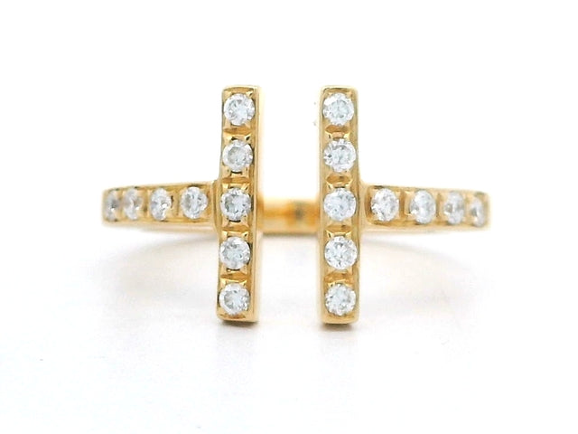 18KT "T" Ring with Diamonds