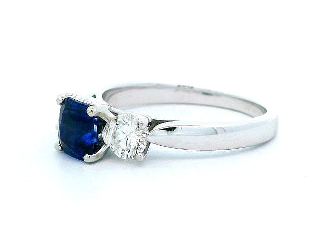 Cushion Sapphire & Diamond Ring
