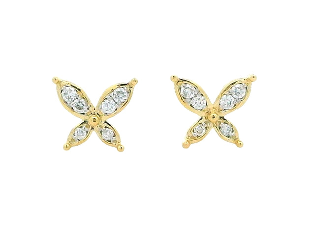 10KT Diamond Butterfly Earrings