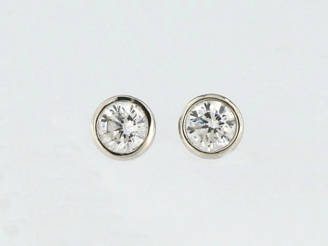 Silver Bezel Set Earrings
