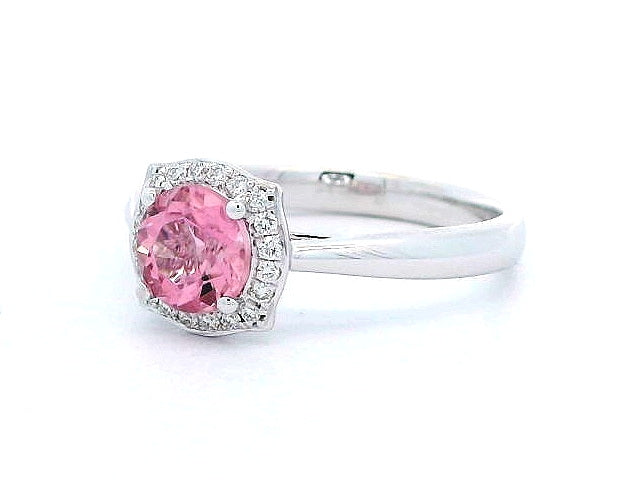 Pink Tourmaline & Diamond Ring
