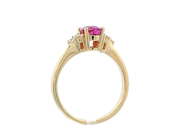 Oval Pink Tourmaline & Diamond Ring