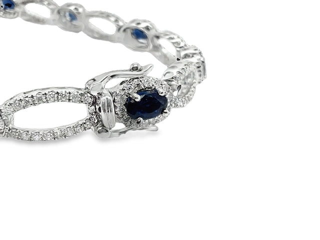 Blue Sapphire & Diamond Bracelet