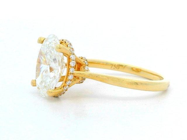 18KT Oval Engagement Mount