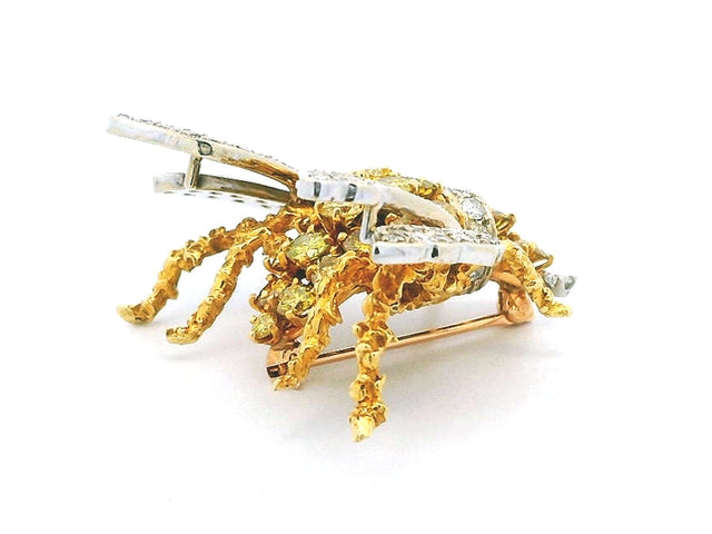 18KT Diamond Bee Brooch