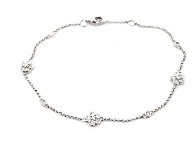 14KT Bracelet with Flower Stations