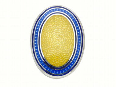 Yellow & Blue Oval Cufflinks