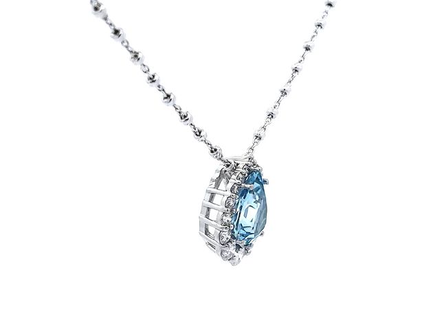 Aquamarine & Diamond Pendant