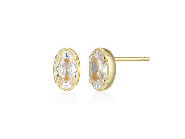 ELLE Serenelle Yellow Oval Stud Earrings