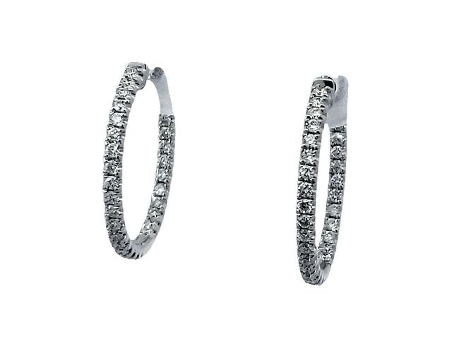 18KT Fancy Diamond Hoops