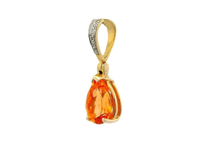 10KT Mandarin Garnet Pendant