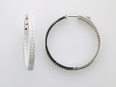 Locking Silver Hoops