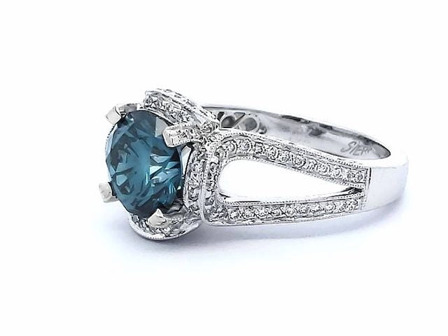 2.28 ct Blue Diamond Ring